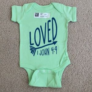 “Loved 1 John 4:9” Onesie (6 months)